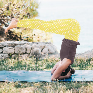 Legging Bolinhas brancas e amarelas, com moda padrão