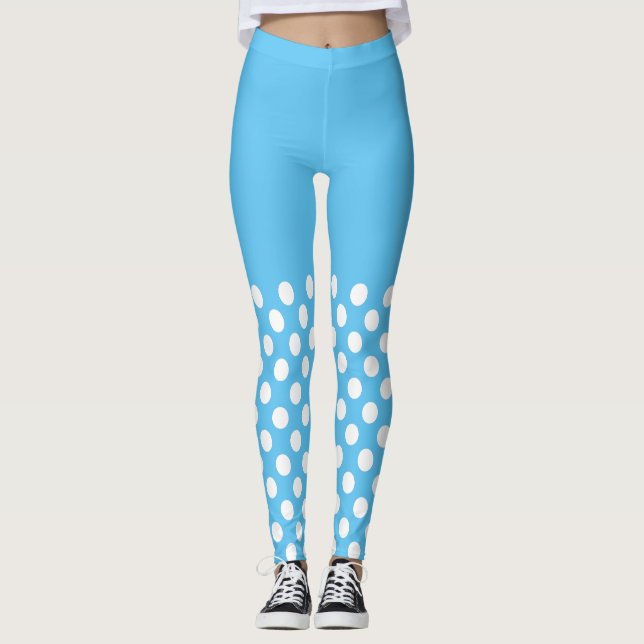 Legging Bolinhas brancas e azuis (Frente)
