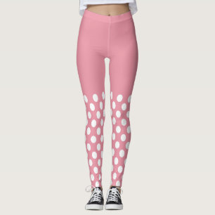 Legging Bolinhas brancas e rosa