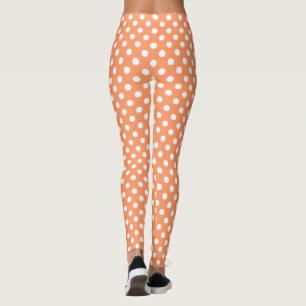 Legging Bolinhas brancas em laranja de tangerina