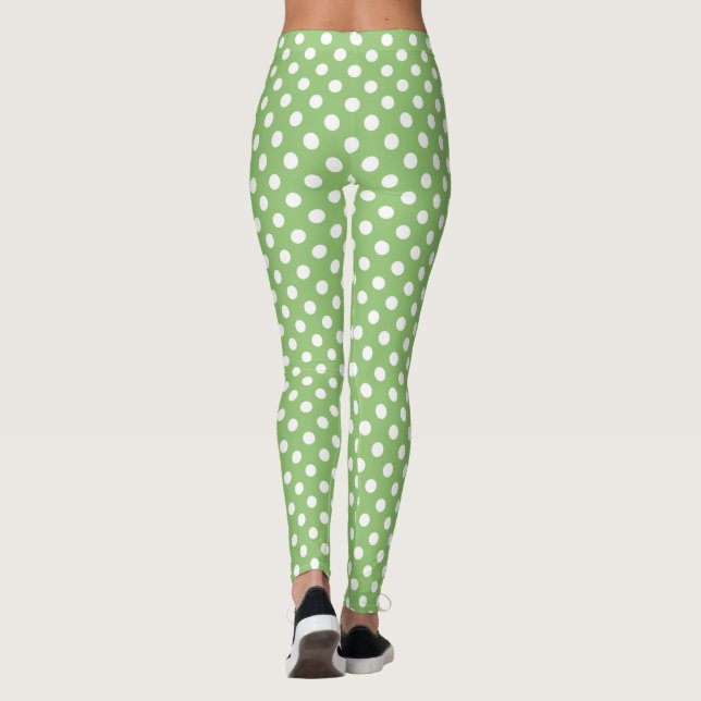 Legging Bolinhas brancas em verde de pistachio (Verso)
