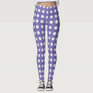 Legging Bolinhas Brancas Negros em Roxo