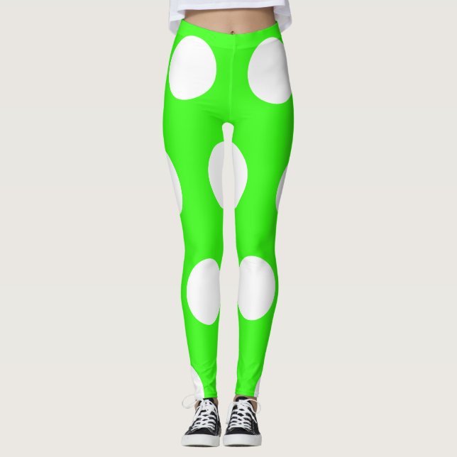 Legging Bolinhas brancas neon-line grandes (Frente)