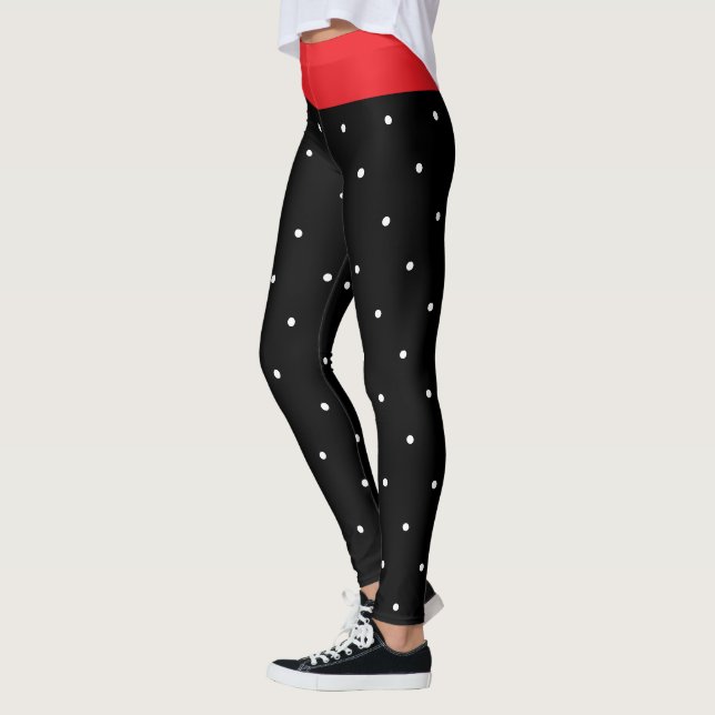 Legging Bolinhas brancas pretas e esfestivas (Esquerda)