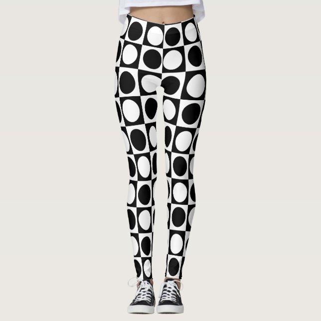 Legging Bolinhas brancas pretas verificadas (Frente)
