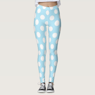 Legging Bolinhas claras dos azuis bebés & do branco