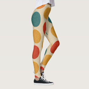 Legging bolinhas coloridas sobre linho design 