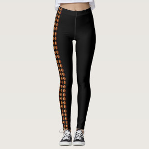 Legging Bolinhas De Chalé Laranja Na Costura Lateral, Pern