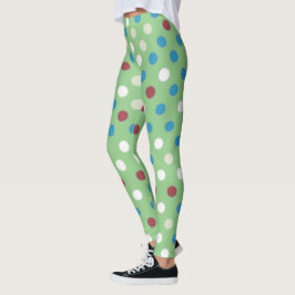 Legging Bolinhas de pernas verdes