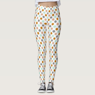 Legging Bolinhas Festivas de multicores em branco