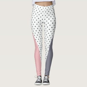 Legging Bolinhas geométricas roxas, cor-de-rosa, pastel el