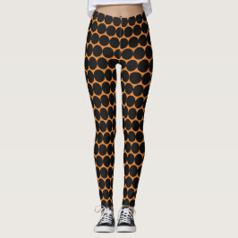 Legging BOLINHAS NEGRA, PERNAS METÁLICAS Laranja