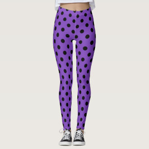 Legging Bolinhas Preta Roxo