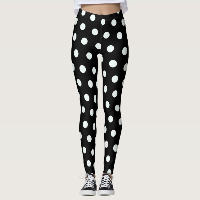 Legging Bolinhas Pretas (Frente)