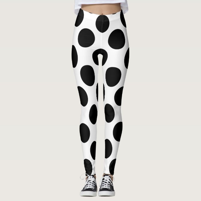 Legging Bolinhas Pretas (Frente)