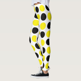 Legging Bolinhas Pretas e Amarelas
