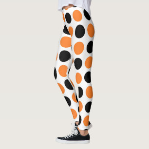 Legging Bolinhas Pretas e Laranja