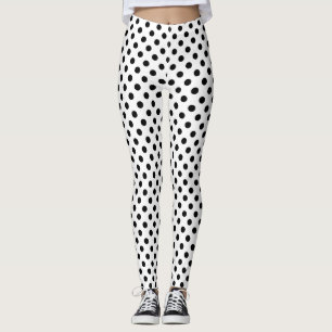 Legging Bolinhas pretas em fundo branco
