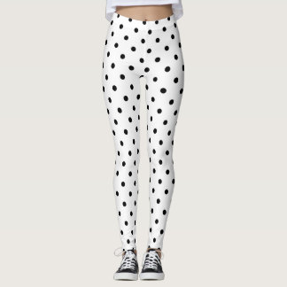 Legging Bolinhas pretas no fundo branco