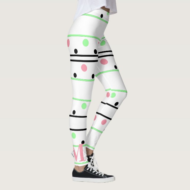 Legging Bolinhas Pretas Vermelhos Monogramas (Direita)