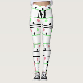 Legging Bolinhas Pretas Vermelhos Monogramas