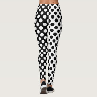 Legging Bolinhas preto e branco dos opostos do espelho
