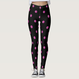 Legging Bolinhas Rico retrô rosa e preto