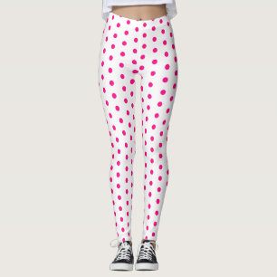 Legging Bolinhas rosa-brancas retro padrão bonito legal