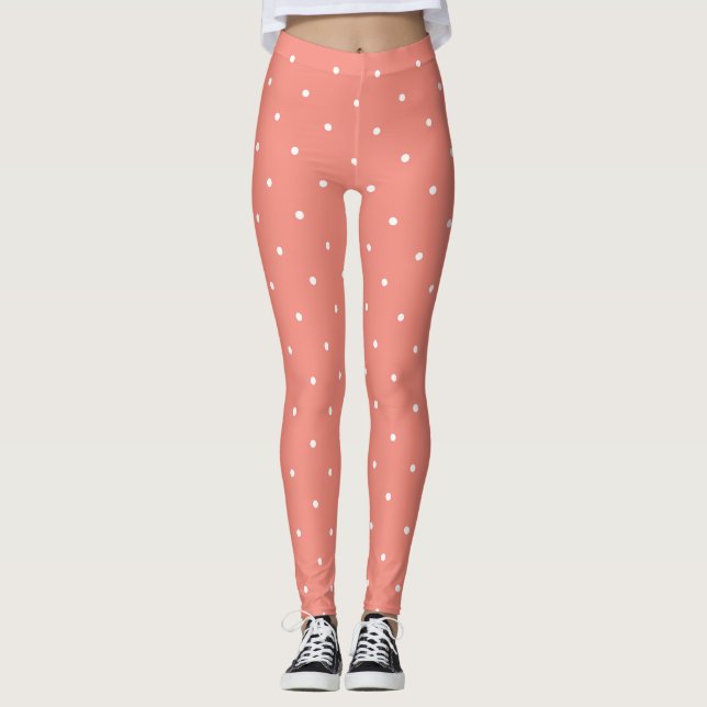 Legging Bolinhas rosa e branca (Frente)