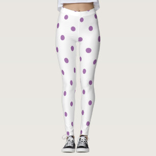 Legging bolinhas roxas elegantes