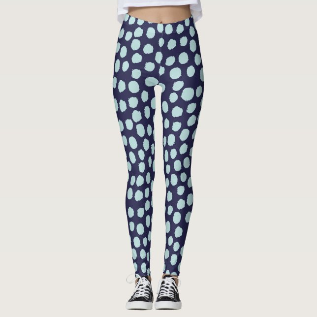 Legging Bolinhas sujas, padrão de tinta moderna. (Frente)