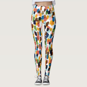Legging Bolinhas: Tinta Mão Multicolorida.