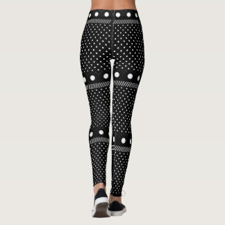 Legging Bolinhas traseira da borda branca e rico