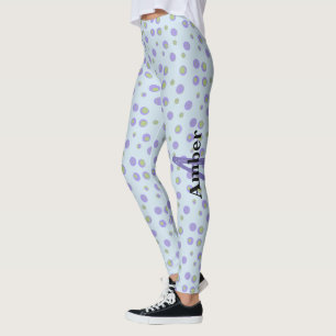 Legging Bolinhas Verde Roxo Personalizada