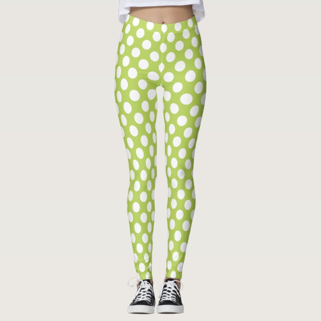 Legging Bolinhas verdes, padrão de Bolinhas, pontos, ponto (Frente)