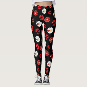 Legging Bolinhas vermelha-branca, floração de damybug, ver