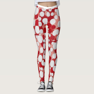 Legging Bolinhas vermelha n branca