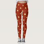 Legging bolinhas vermelhas de ouro elegante<br><div class="desc">Design de bolinhas elegante e moderna.</div>