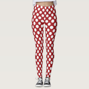Legging Bolinhas Vermelhas, Padrão de Bolinhas, Pontos, Po