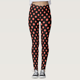 Legging Bolinhas vivas de corais em preto
