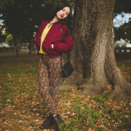 Legging Bolotas Escuras Folhas de outono Cinzas