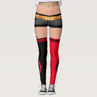 Bombshell Harley Quinn shorts e coxas meias altas