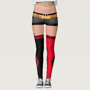 Legging Bombshell Harley Quinn shorts e coxas meias altas