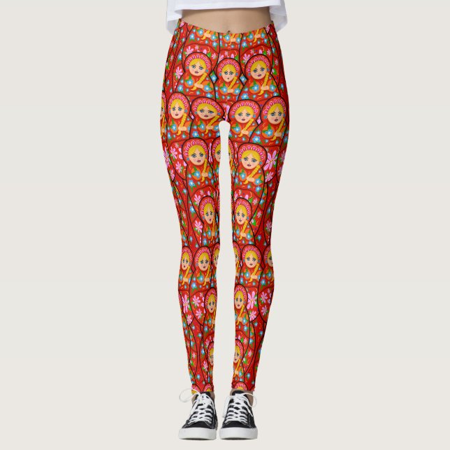 Legging Boneca do assentamento do russo - Matryoshka (Frente)