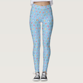 Legging Bonecos de Neve em Flocos de Neve