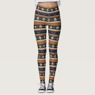 Legging Bonita, clara e de trabalho colorido Crânio de Hal