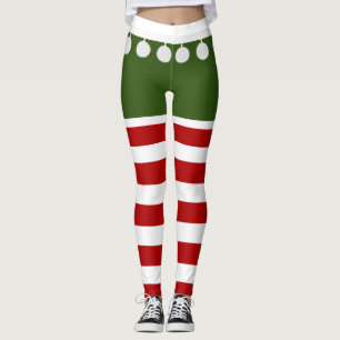 Legging Bonita Festa de Natal Elf Ganha Festas De Tassel