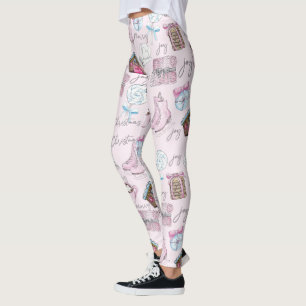 Legging Bonita Girly Watercolor Rosa Natal