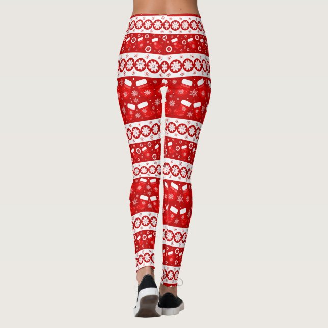 Legging Bonitas Mittens e Meias de Natal Longas (Verso)