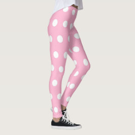 Legging Bonitinho rosa e Bolinhas branca, bonitinho